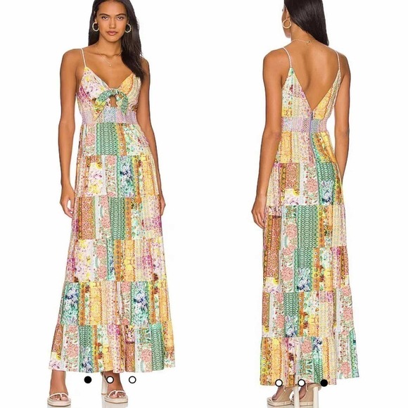 Alice + Olivia Dresses & Skirts - Alice + Olivia Karolina Tie Front Maxi Dress in Vintage Summer Lavender Fields